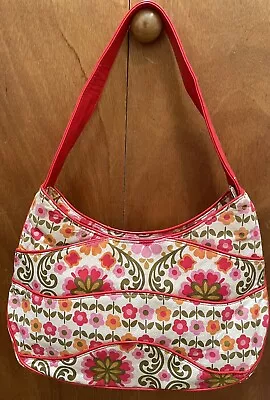 Vera Bradley Shoulder Purse. Spring 2011 Folkloric Retired Pattern. Red Strap. • $14.99