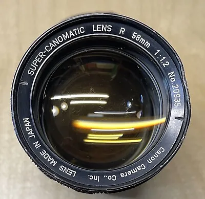 Very Rare 58mm F1.2 Vintage Canon R Super-Canomatic Sony E-Mount See Test Shots! • $179