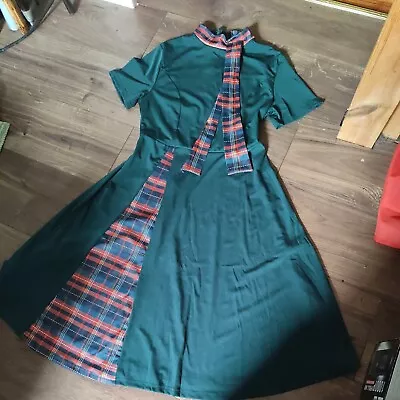 Midi Dress Tartan Accent Size Small  Swing Jive Lindybop  • £10.24