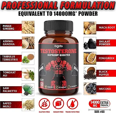 Legal STEROID ANABOLIC Pills BULKING Testosterone Booster MUSCLE GROW • $14.95