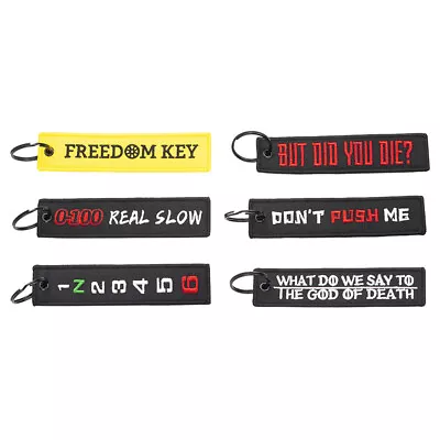1PC Embroidered Key Chain Tag Double Sided Gift Motorcycle New Car Bike Keyring • $8.99