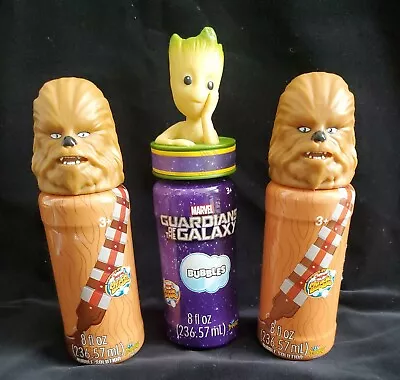 3pc  Super Miracle Bubbles  Groot/Marvel & Chewbacca/Star Wars-Disney 8oz Sealed • $19.98