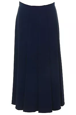 Busy Navy Long Flared Panelled Skirt With Elastane • £38.99