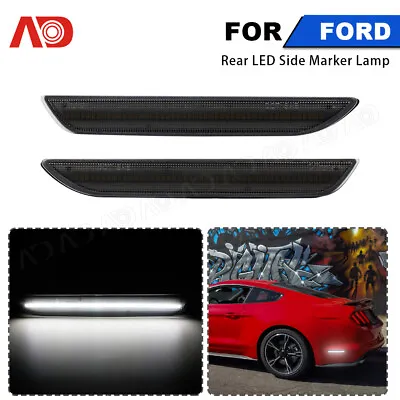 2x For 2015-22 Ford Mustang Smoked Lens Rear Bumper Side Marker Lights Lamps Hot • $29.69