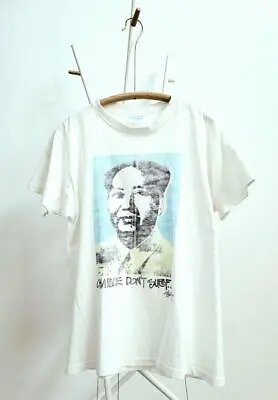 Old STUSSY T-shirt 80s Vintage Mao Zedong Pit To Pit 17.7  White • $2257.80