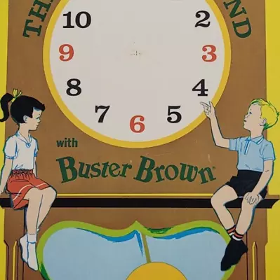 Vintage Buster Brown Shoes Clock Sign Kids Tell Time Toy Giveaway Clothing • $69.99