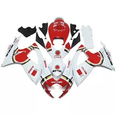 For GSXR 600 750 2006 2007 K6 06 07 Suzuki White Red ABS Plastics Fairings • $410.95