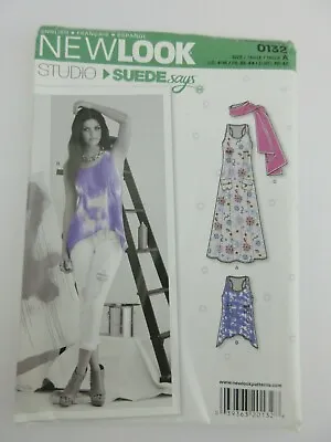 New Look 0132 Maxi Dress & Scarf Or Lagenlook Tank Top Sz 4-16 UNCUT Pattern P50 • $12.45