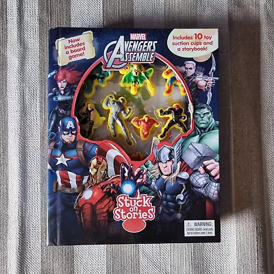 Avengers Assemble Stuck On Stories Storybook With 10 Character Suction Cups • £5