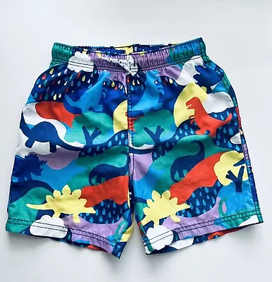 Mini Boden Boys Red Blue Dinosaur Swim Trunks 8-9 • $23