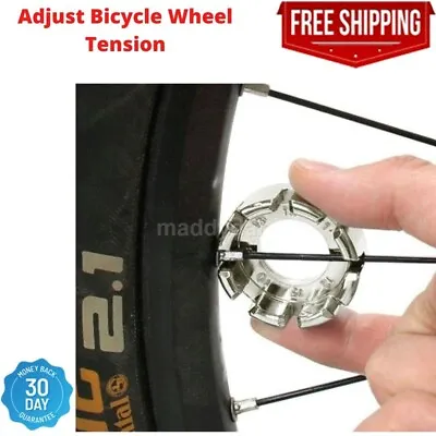 Bicycle Spoke Wrench Hard Steel 8 Way Bike Rim Truing Tool Adjust Wheel Spokes • $12.48