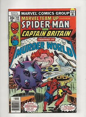 Marvel Team-Up #66 (1978) Spider-Man 2nd App Captain Britain VF- 7.5 • $14