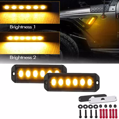 2 Pods Amber LED Grill Lights Off Road Truck SUV 4WD UTV Fender Side Marker DRL • $29.98