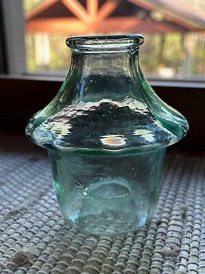 Beautiful! Vintage Green Blown Glass Table Top Bee & Bug Catcher 4 1/2  Tall  • $22