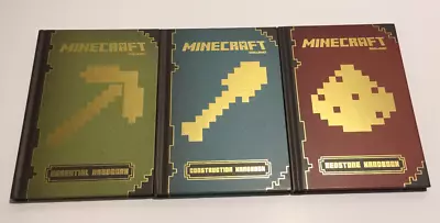 Minecraft Handbook Hardcover Book Set Of 3 Essential Construction & Redstone • $8.97