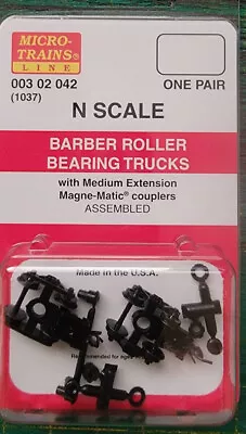 N MICRO TRAINS 003 02 042 Barber Roller Bearing Trucks W/med Cpls 1037 • $8.85