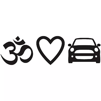 Yoga Om Love Mini Cooper 8  Vinyl Decal Sticker Bumper Cars • $7.99