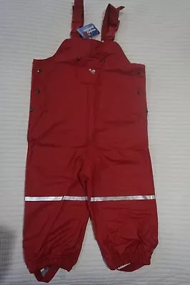£19.99 • Buy Muddy Puddles Puddleflex Dungarees Bib N Brace Waterproof Trousers Red 18-24 MTH