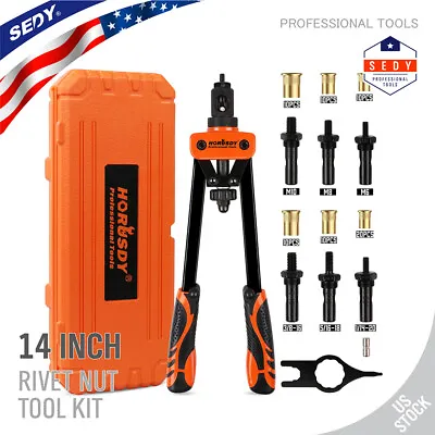 14'' Rivet Gun Kit Rivnut Thread Setting Tool Nut Setter NutSert Metric 70PCS • $39.51