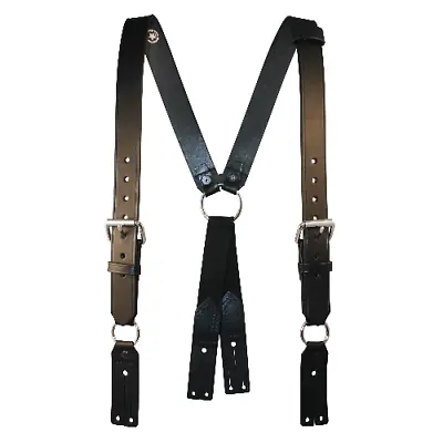 $89.92 • Buy Boston Leather 9175XL-1 Black Firemans Leather 1.5  Suspenders - X-Large
