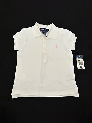 BNWT Polo Ralph Lauren Girls Polo Shirt White Size 3/3T - Authentic • $27.50