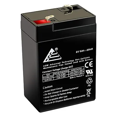 6V 5Ah Sealed Lead Acid Multipurpose Battery For Alarms Motorcycles And ATVs • $19.99