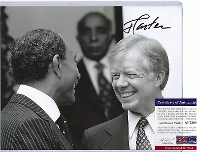 Jimmy Carter Autographed 8x10 Photo United States President PSA COA W/Obama • $92.99