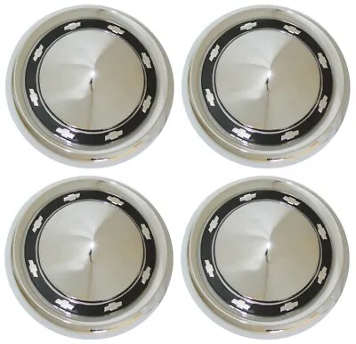 1956 Chevrolet Car Hubcaps Small Style W Black Painted Details  150 210 Belair • $189