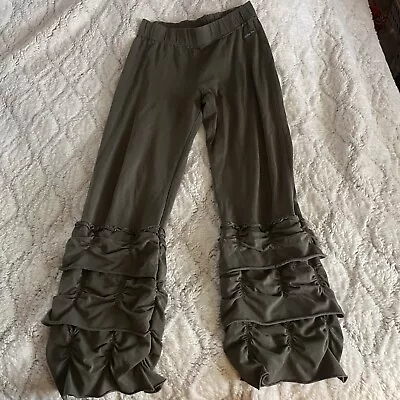 Matilda Jane Serendipity Pants Women’s Small Olive Green Tiered Ruffle Pull On • $29.96