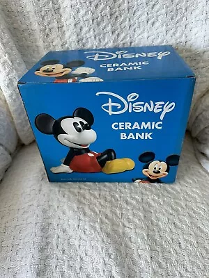 Disney Mickey Mouse Bank By Enesco Nib~ Laid Back Mickey • $6