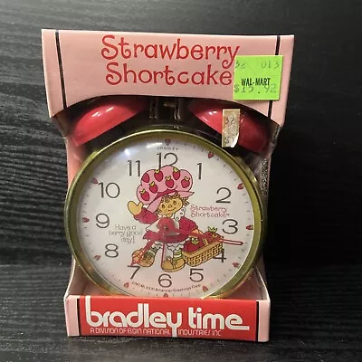 Vintage Strawberry Shortcake Alarm Clock 1981 Double Bell Bradley Time SEALED • $79.95