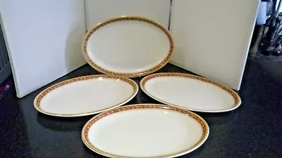 Sampson Bridgwood Ironstone Red And Gold Edged 4x Serving Plates 12 *** • £48