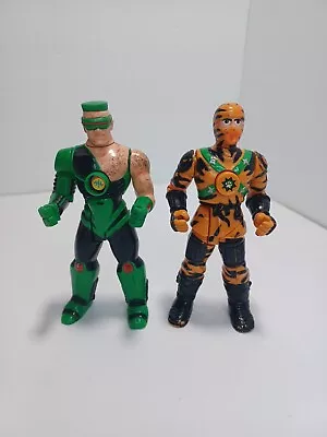 Vintage 90s Karate Fighters Game Figures - Ninja & Cyberfist - Milton Bradley • $19.99