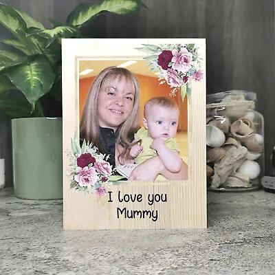 I Love You Mum Personalised Photo Block Birthday Mothers Day Gifts Son Daughter • £7.99