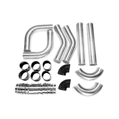 2.5  Aluminum 2mm Thick Intercooler Piping Kit + Black Couplers + Clamps Tube • $168