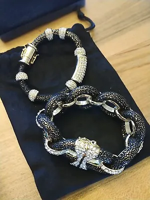 Joan Boyce Crystal Pave Cord Bracelet SET New With Tags (2 Bracelets) Limited Ed • $29.99