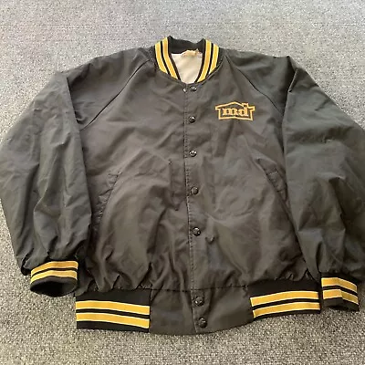 Vintage Hartwell Mens Varsity Jacket MD Black Yellow Made In USA Size XL • $15.99