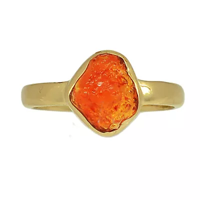 18K Gold Vermeil Natural Mexican Opal Rough Ring Jewelry S.8 CR39745 • $11.99