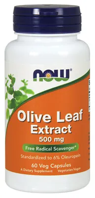 Olive Leaf Extract Capsules 500mg 60Vcaps | Oleuropein | Candida Cold/Flu Detox • £15.49