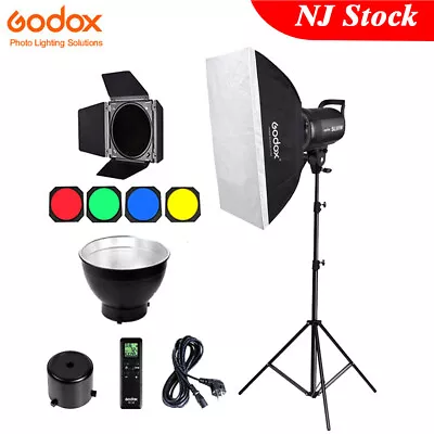 US Godox SL-60W 5600K LED Video Light+BD-04 Barn Door+60x60cm Softbox Stand Kit • $162