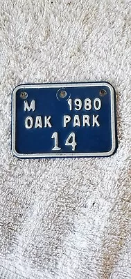 Vintage  OAK PARK  SACRAMENTO California Bicycle License Plate • $50