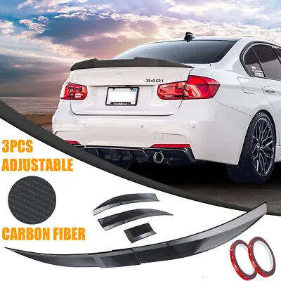 For Car Sedan Universal Adjustable Rear Trunk Spoiler Lip Roof Tail Wing Black • $35.69