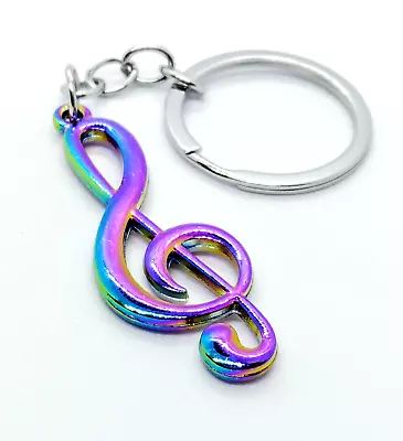 MUSIC TREBLE CLEF KEYCHAIN Multi-Colored Key Chain/Keyring (Perfect Gift!) • $4.95