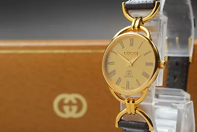 Vintage [Near MINT+++ BOX] GUCCI 6000L Gold Dial Quartz Women's Watch From JAPAN • $159.99