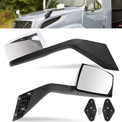 Truck Mirror Mounting Plate Hood Mirrors Chrome LH&RH For 2006-2016 Volvo Vn Vnl • $85.35