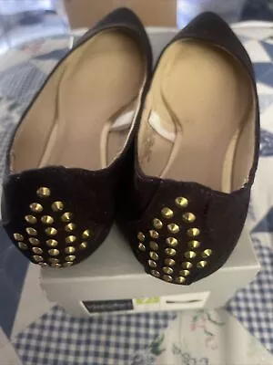 Mossimo Black Vikki 7.5 Women’s Shoes Flats Gold Studs  • $12