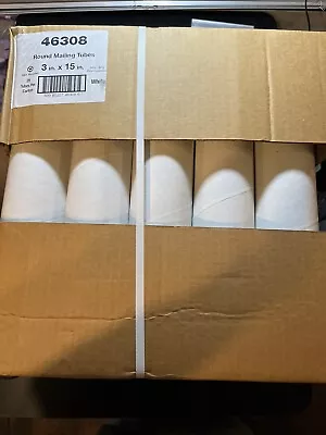 Round Mailing Tubes 25pcs 3”x15” White With End Caps • $9.99