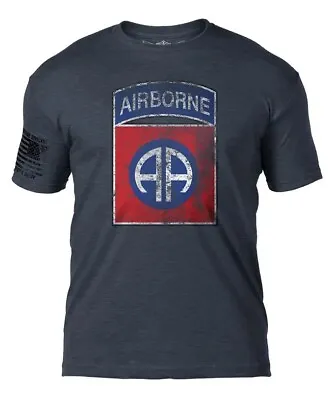 US Army 82nd Airborne Distressed Look Navy T-Shirt Size Small • £22.95