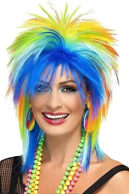 Smiffys 80s Rainbow Punk Wig Multi-Coloured Slight Box Damag • £7.99