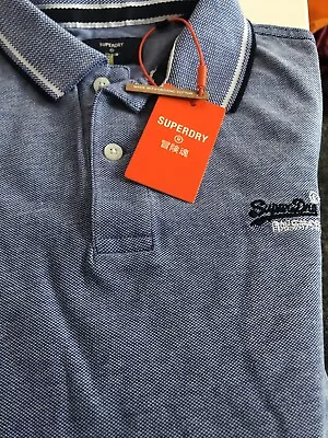 £25 • Buy Superdry Mens Poolside Pique Polo Shirt SMALL 🌪